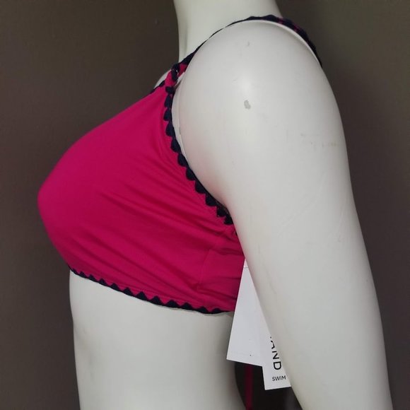 Lucky Brand Shell-Stitch Asymmetric Bikini  Swim Top - Picture 3 of 8